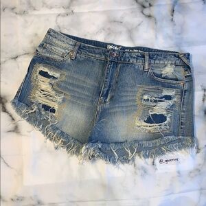 EUC 16 / 33 Distressed Denim Shorts Mossimo Supply Co